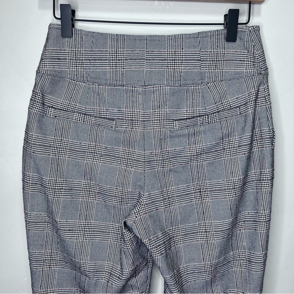 Joie Black White Plaid Slim Fit Crop Trousers Dress Pants Academia Preppy - Picture 5 of 10